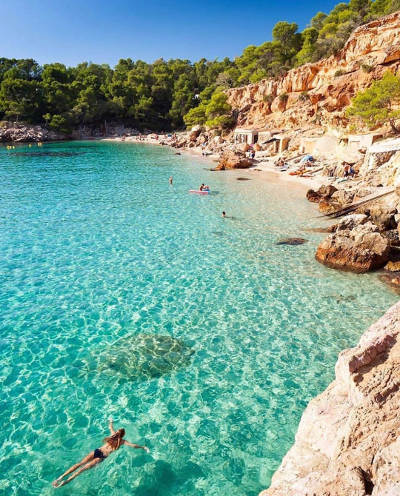 Cala Salada beach, Ibiza photo Spain